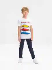 Белый футболка детская для мальчика, 4-8 лет, 100% хлопок