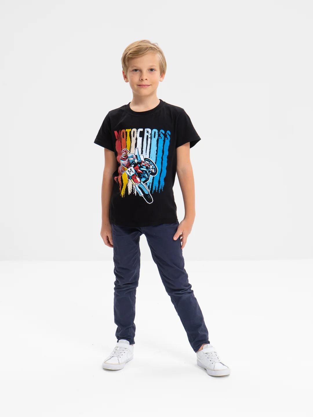 Черный футболка детская для мальчика, 4-8 лет, 100% хлопок