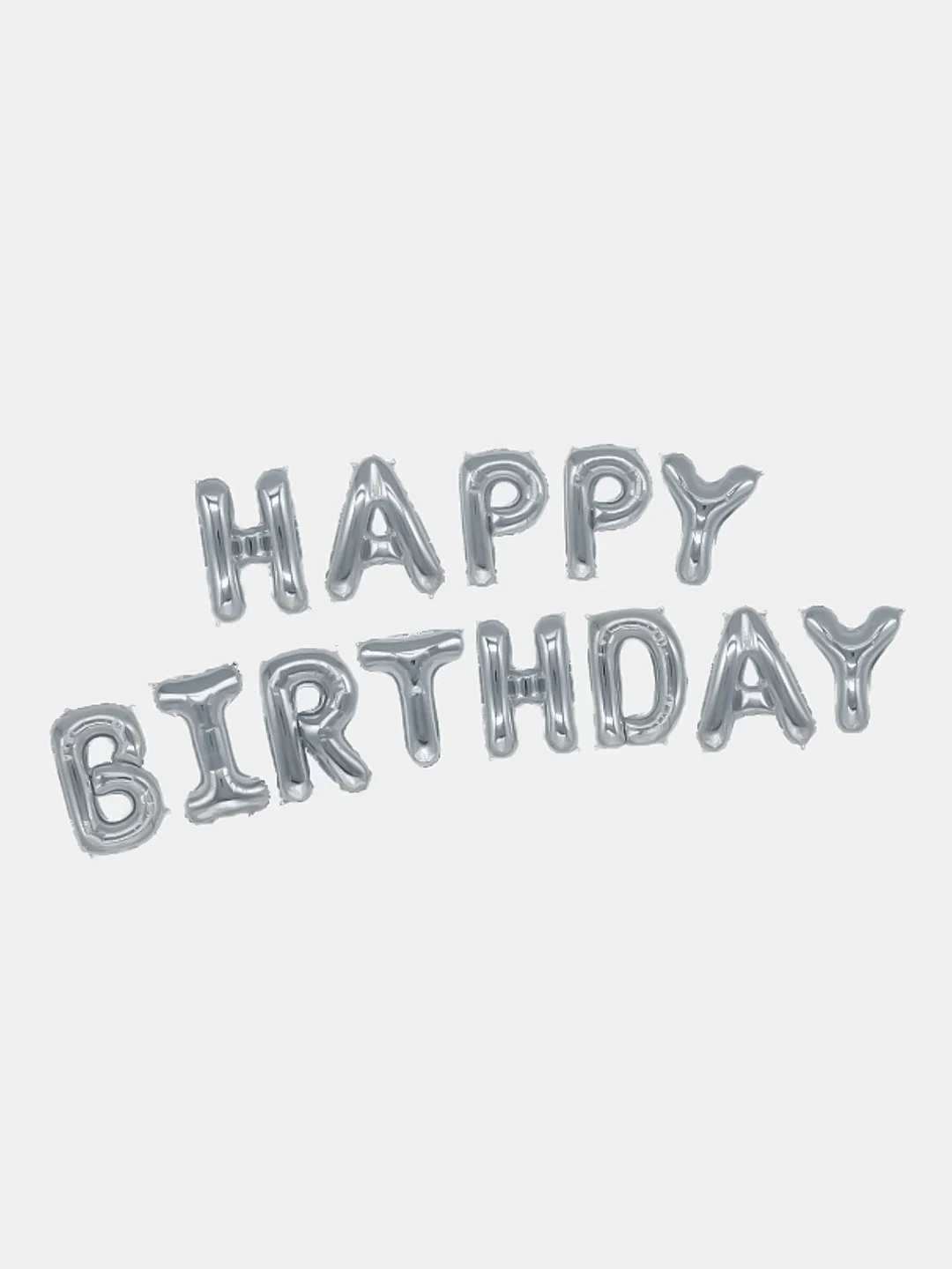 Серебряный гирлянда из воздушных шариков Happy Birthday, гирлянда-растяжка, шары на день рождения