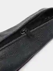 Синий меланж ключница из натуральной кожи
