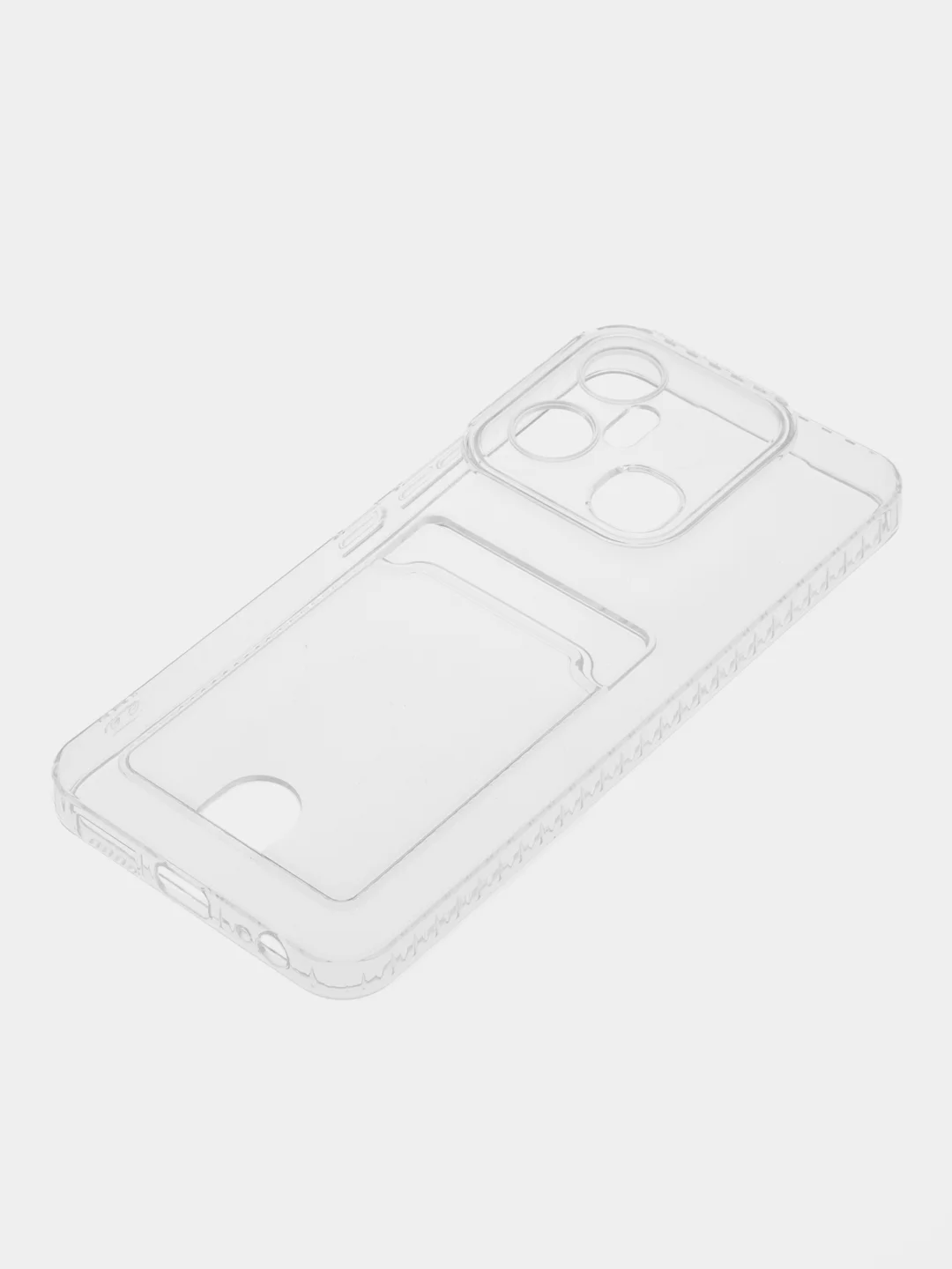 Прозрачный чехол для Infinix Smart 6 Plus (Инфиникс Смарт 6 Плюс) прозрачный, с карманом для карты
