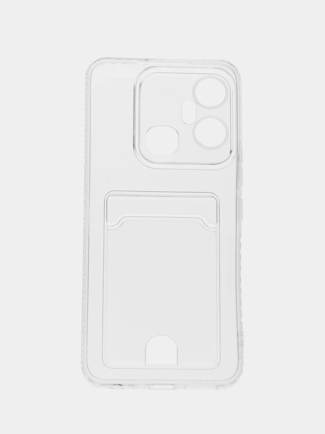 Прозрачный чехол для Infinix Smart 6 Plus (Инфиникс Смарт 6 Плюс) прозрачный, с карманом для карты