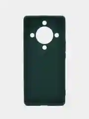Зеленый чехол для Honor X9a 5G/Magic5 Lite силиконовый Broscorp, матовый, c бортиком-защитой камер