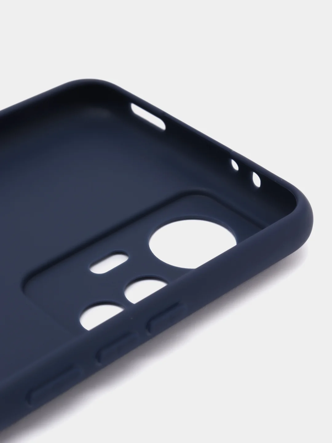 Синий чехол для Xiaomi 12T матовый BROSCORP силиконовый, защита-бортик вокруг камер