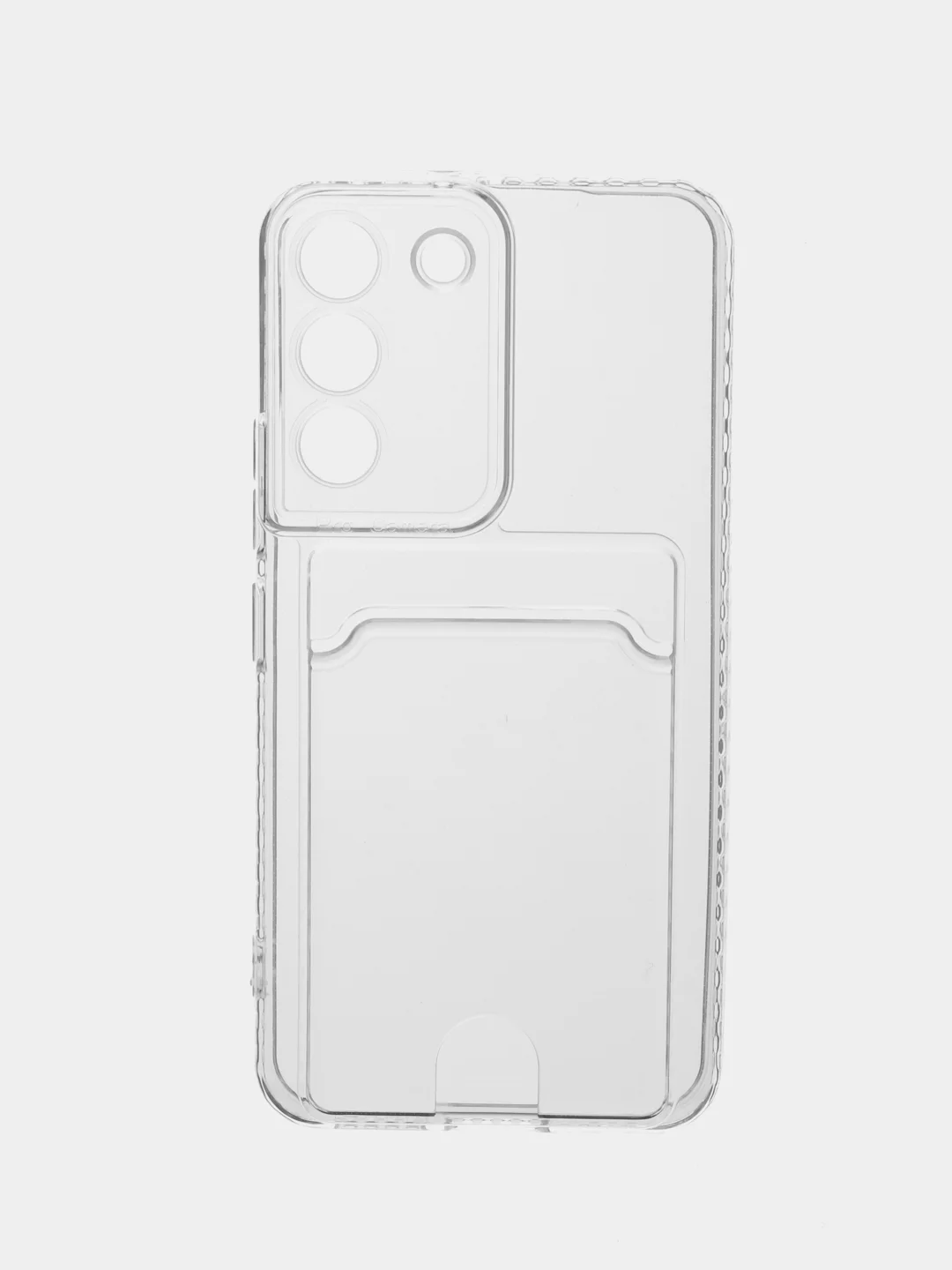 Прозрачный чехол BROSCORP для Samsung Galaxy S22 с кармашком и защитой камер, картхолдер с карманом