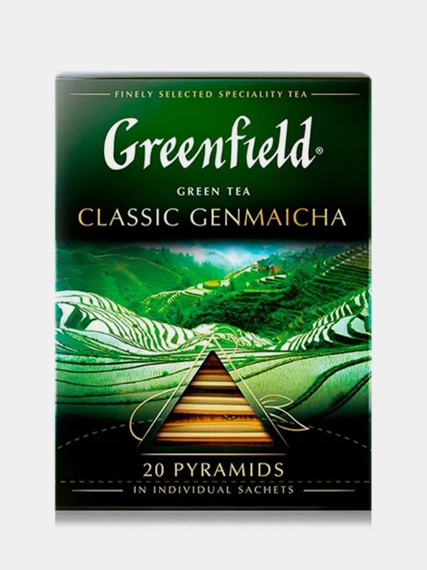 Чай в пирамидках Greenfield Классик Генмайча зеленый, 20 пирамидок