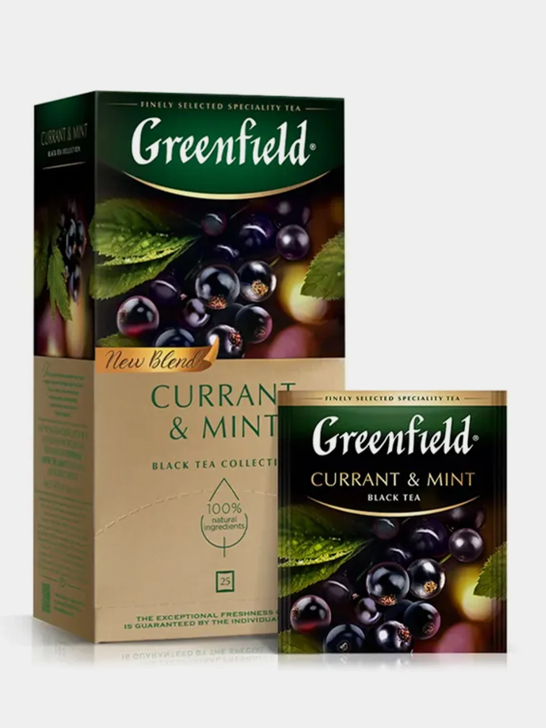 Чай в пакетиках Greenfield Карэнт энд Минт черный, 25 пак