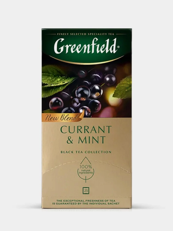 Чай в пакетиках Greenfield Карэнт энд Минт черный, 25 пак