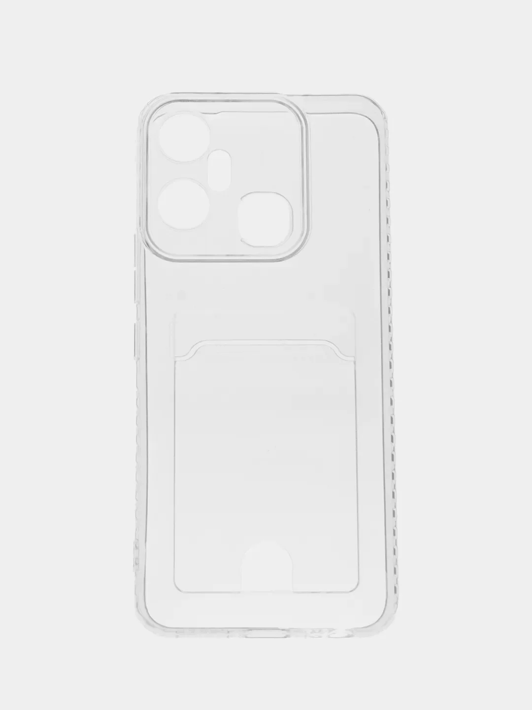 Прозрачный чехол для Infinix Smart 6 Plus (Инфиникс Смарт 6 Плюс) прозрачный, с карманом для карты