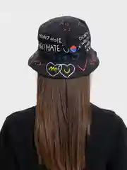 Черный панама с надписями, хлопковая