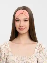 Кораллово-розовый повязка для головы,  на голову женская с узлом на макушке