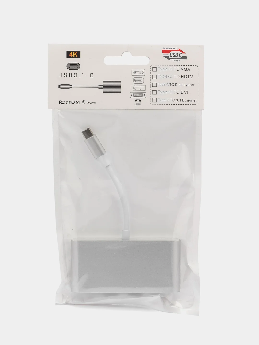 USB переходник концентратор Type-C HDMI RJ45