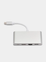 USB переходник концентратор Type-C HDMI RJ45