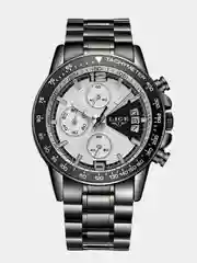 Угольный мужские наручные часы Lige LG0002 с хронографом, в подарочной упаковке