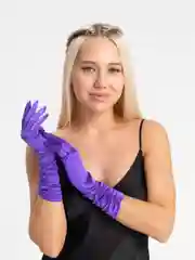 Аметистовый перчатки женские атласные без подкладки