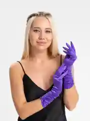 Аметистовый перчатки женские атласные без подкладки