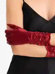 Багровый перчатки женские атласные без подкладки