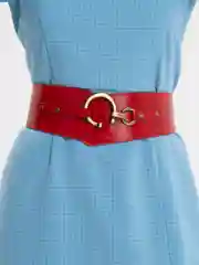 Красный женский пояс с пряжкой, на крючке