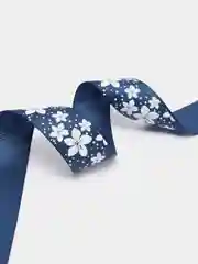 Индиго лента репсовая с рисунком 2,5см (длина 2м)