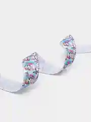 Голубой лента репсовая, с рисунком, 2,5 см, 2 м