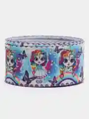 Голубой лента репсовая, с рисунком, 2,5 см, 2 м