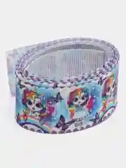 Голубой лента репсовая, с рисунком, 2,5 см, 2 м