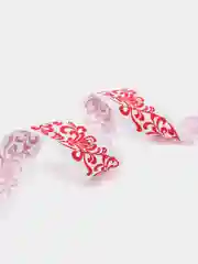 Алый лента репсовая с рисунком 2,5см (длина 2м)