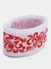 Алый лента репсовая с рисунком 2,5см (длина 2м)