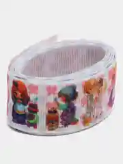 Бежевый лента репсовая, с рисунком, 2,5 см, 2 м