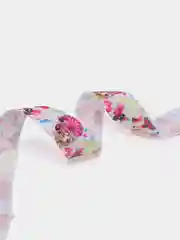 Белый лента репсовая, с рисунком, 2,5 см, 2 м