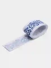 Небесно-голубой лента репсовая с рисунком 2,5см (длина 2м)