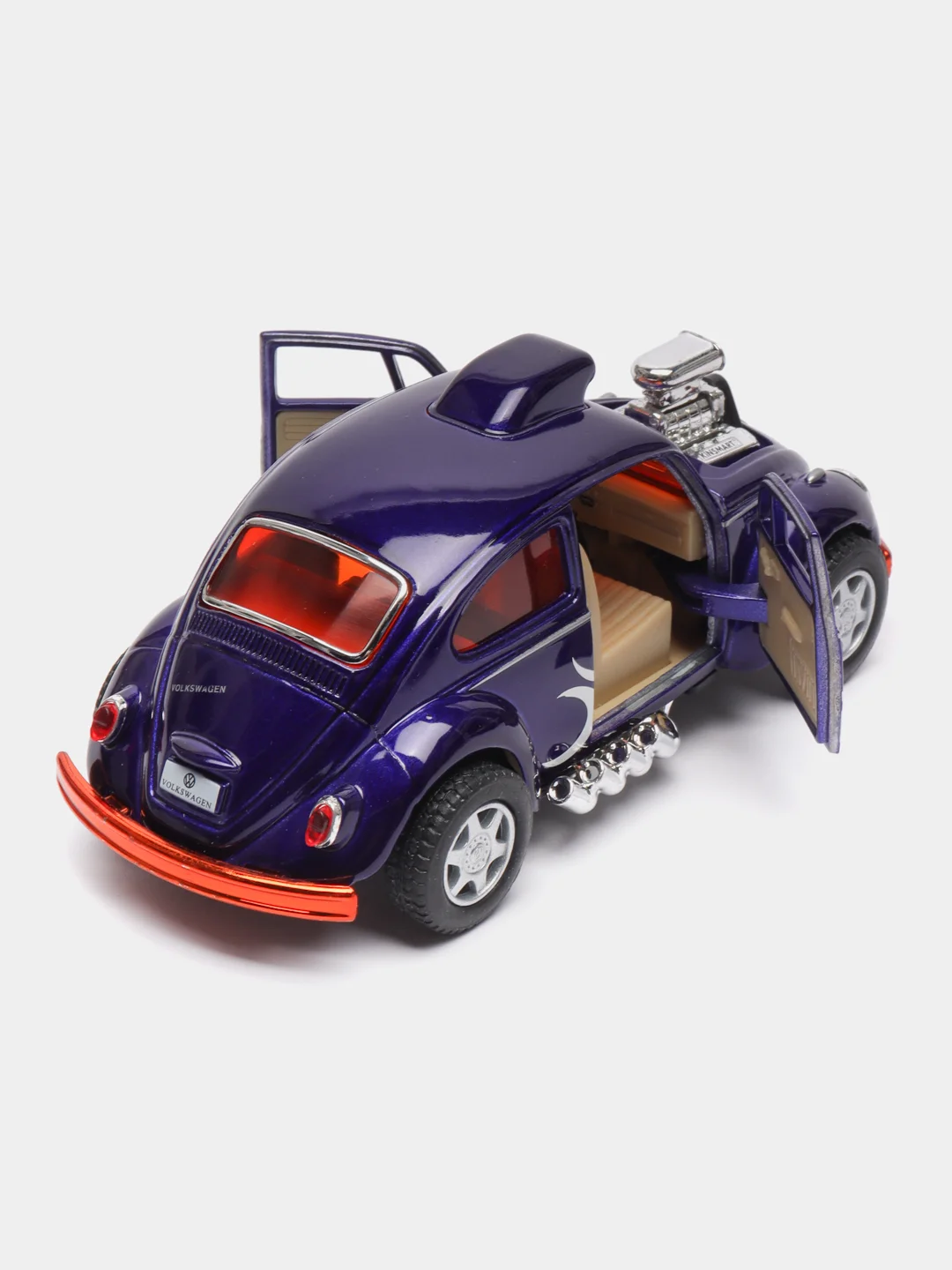 Фиолетовый машинка металлическая Kinsmart Volkswagen Beetle Custom Dragracer KT5405D, 1:32