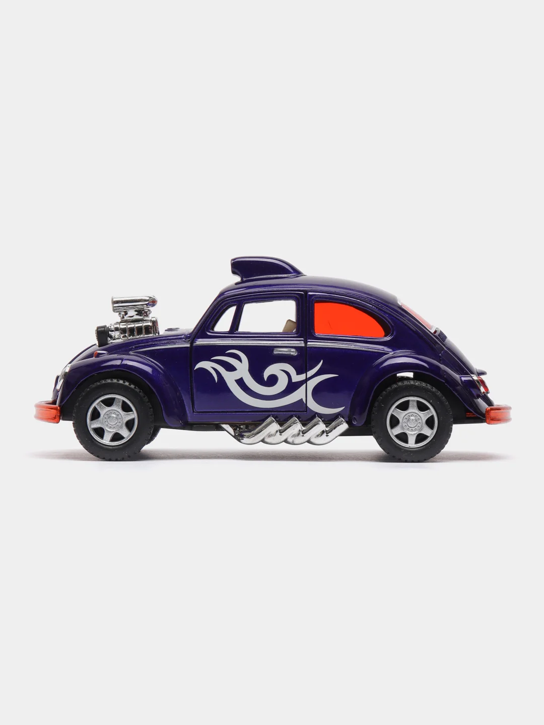 Фиолетовый машинка металлическая Kinsmart Volkswagen Beetle Custom Dragracer KT5405D, 1:32