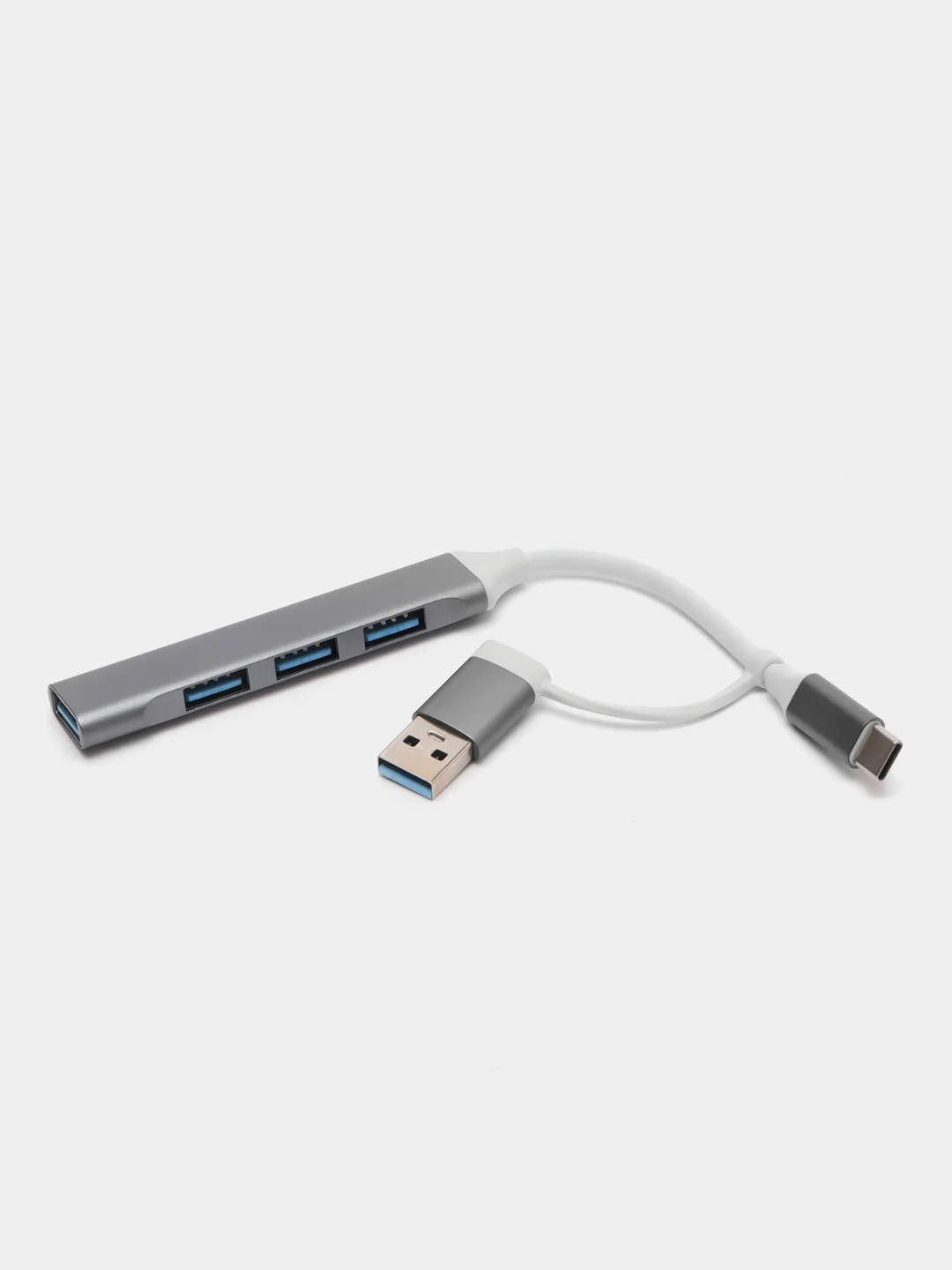 Серебряный usb hub концентратор универсальный usb 3.0 type-c 4 в 1