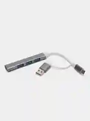 Серебряный usb hub концентратор универсальный usb 3.0 type-c 4 в 1