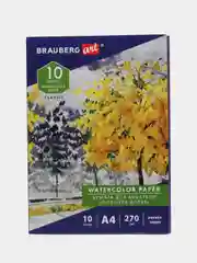 Папка для акварели А4, 10л., 270 г/м2, мелкое зерно, BRAUBERG ART CLASSIC, Осенняя аллея