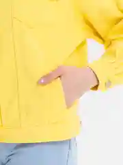 Желтый куртка джинсовая женская