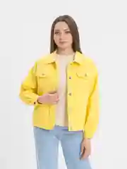 Желтый куртка джинсовая женская