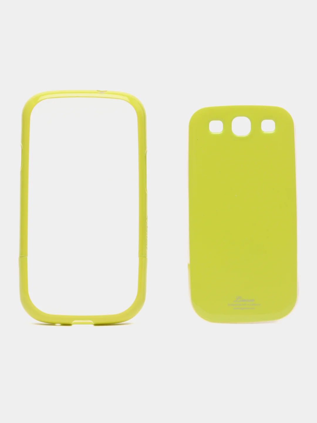 Желтый пластиковый чехол налкадка-бампер для Samsung S3 / i9300