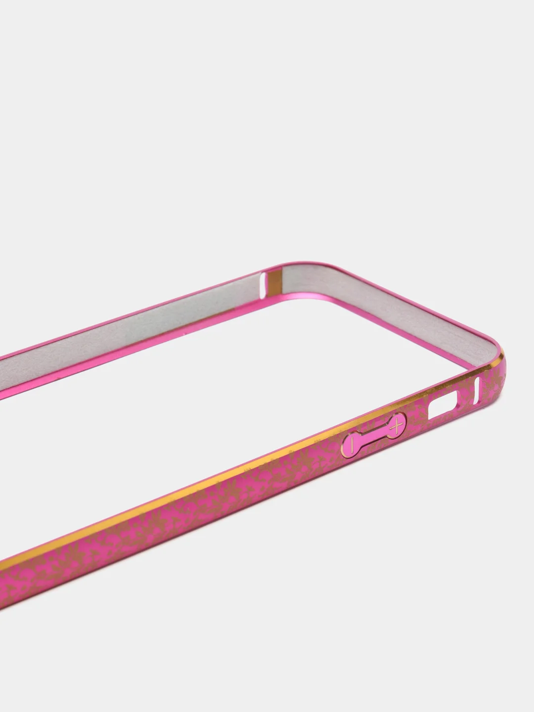 Тёмно-розовый бампер алюминиевый для iPhone 5 / 5S / SE, с узором