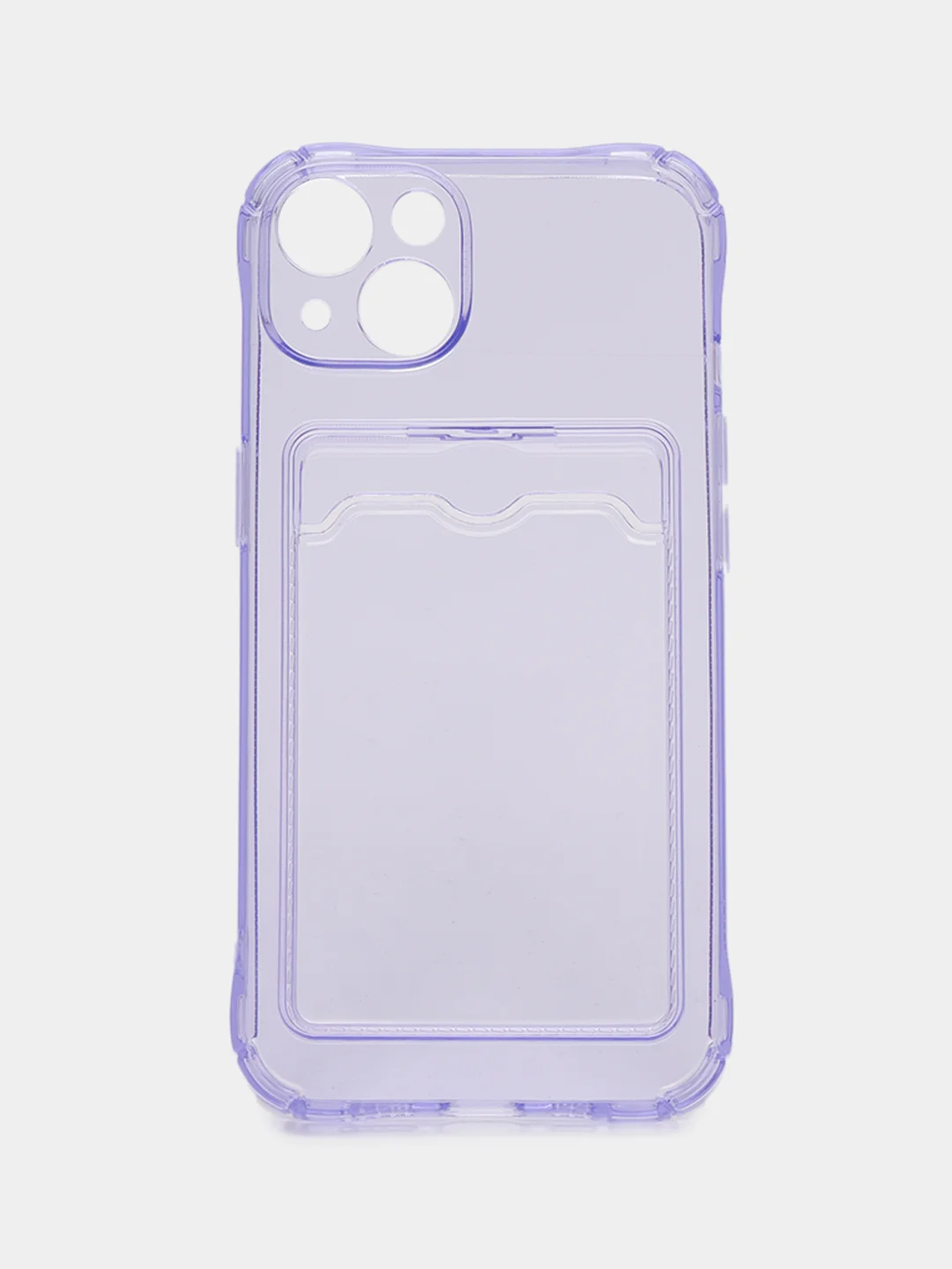 Лавандовый чехол для iPhone 7/8 Plus/XR/11/12/13/Pro/Pro Max, силиконовый, с карманом для карт