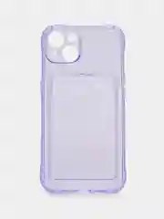 Лавандовый чехол для iPhone 7/8 Plus/XR/11/12/13/Pro/Pro Max, силиконовый, с карманом для карт