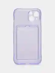 Лавандовый чехол для iPhone 7/8 Plus/XR/11/12/13/Pro/Pro Max, силиконовый, с карманом для карт