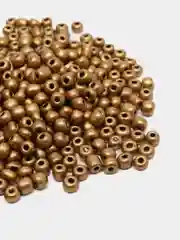 Золотой бисер стекляный, бисер крупный, разнокалиберный