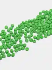 Зеленый бисер стекляный, бисер крупный, разнокалиберный