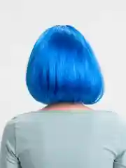 Синий карнавальный парик каре