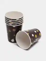 Черный стаканчики бумажные, одноразовые, 6 шт