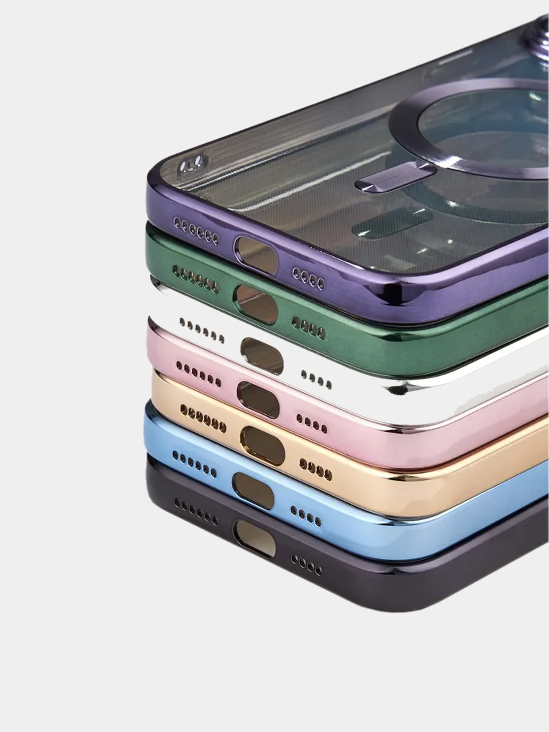 Магнитный чехол MagSafe iPhone 14 Plus Pro Max с гальваническим покрытием