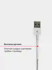 Белый защита кабеля от излома, термоусадка для провода зарядки айфон, 2 штуки
