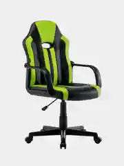 Компьютерное игровое офисное кресло (стул) Brabix Stripe Gm-202, экокожа, черное/зеленое